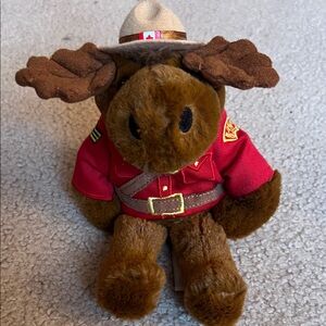 Plush Moose in Red Mountie Jacket Kids Accessory